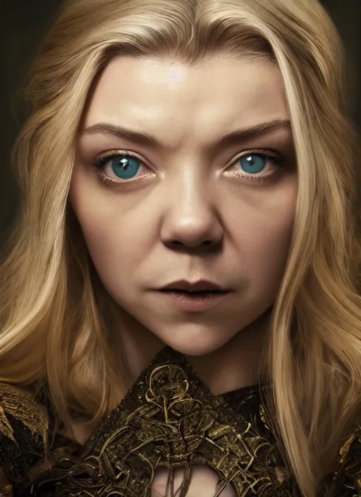 Prompt: natalie dormer, depth of field, zeiss lens, detailed, symmetrical, centered, fashion photoshoot, by nicoletta ceccoli, mark ryden, lostfish, earl nore, hyung tae, frank frazetta, breathtaking, 8 k resolution, extremely detailed, beautiful, establishing shot, artistic, hyperrealistic, octane render