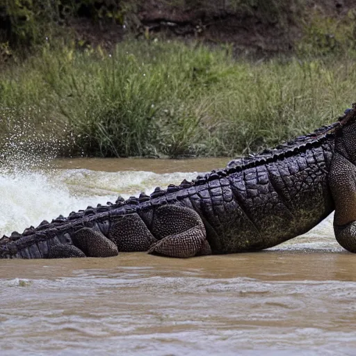 Prompt: photo of kyle funkhouser, riding a crocodile, splashing in an African river, realistic photo