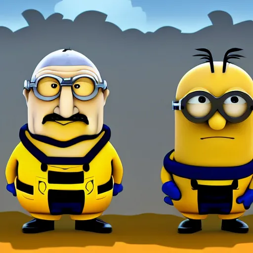 Image similar to walter white as a minion, trending on arstation