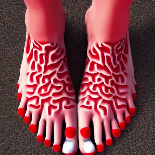 Prompt: red fractal foot