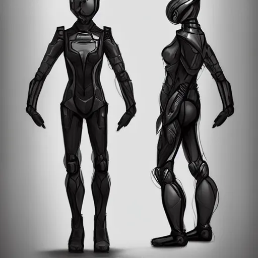 Prompt: concept art, stylized proportions, very long legs, concept design, sketch, human character, science fiction suit, helmet, trending on artstation