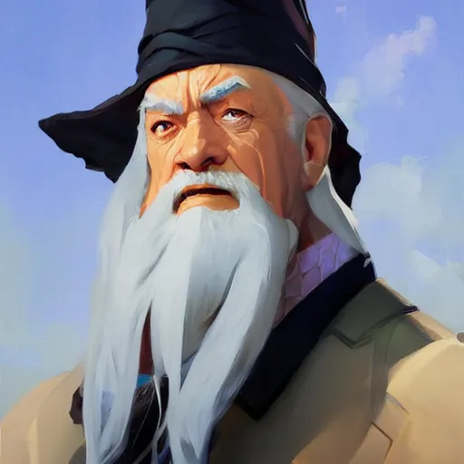 Prompt: greg manchess portrait painting of partially armored albus dumbledore as overwatch character, medium shot, asymmetrical, profile picture, organic painting, sunny day, matte painting, bold shapes, hard edges, street art, trending on artstation, by huang guangjian and gil elvgren and sachin teng