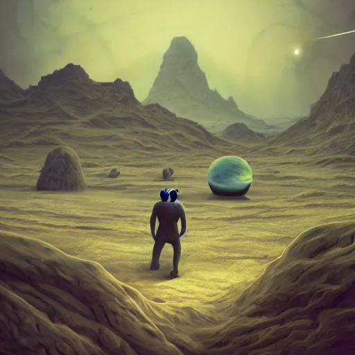 Image similar to life on another planet, surreal art, trending on artstation