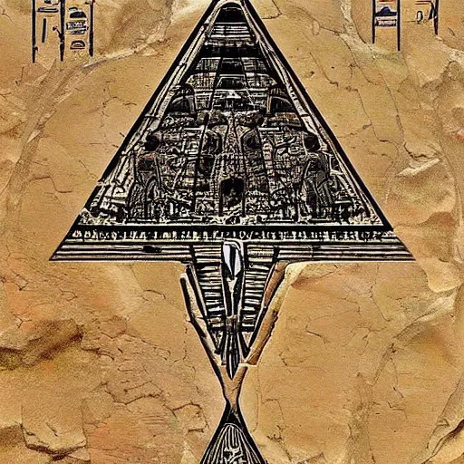 Image similar to Ancient Egypt Art, art of a Alien Spaceship in art style of ancient art, fragmented, an Alien Spaceship!!!!! Ancient Egypt art