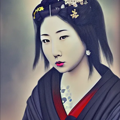 Image similar to dark art hi resolution geisha portrait yasutomo oka 8 k ultrarealistic
