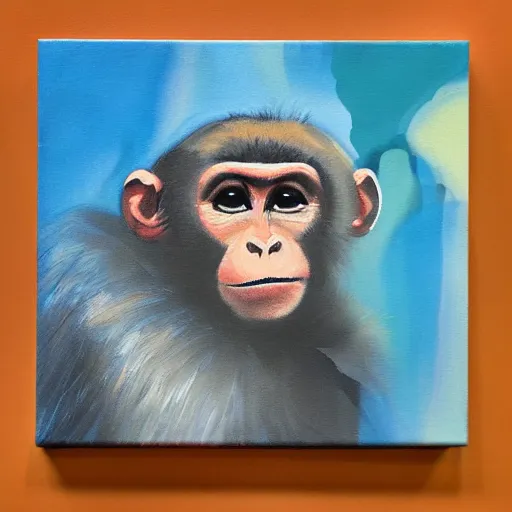 Image similar to abstract painting of a monkey