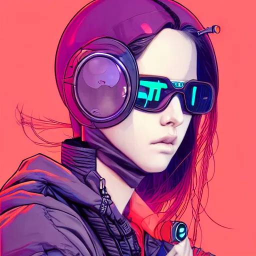 Image similar to portrait painting of a cyberpunk hacker olivia hye from loona, sharp focus, award - winning, trending on artstation, masterpiece, highly detailed, intricate. art by josan gonzales and moebius and deathburger