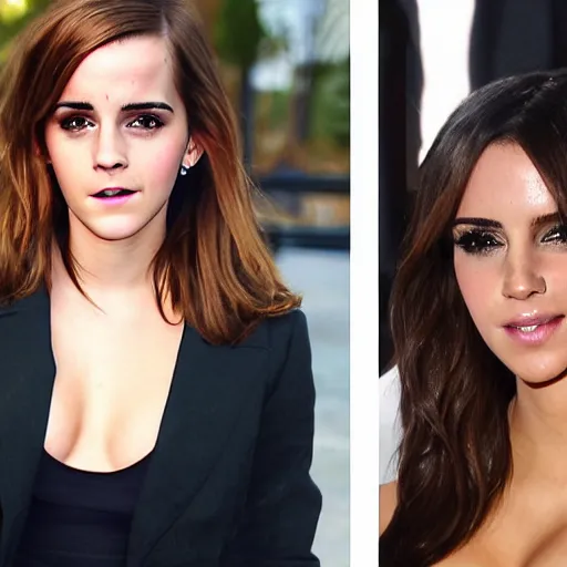 Image similar to emma watson mixed with kim kardashian, single image