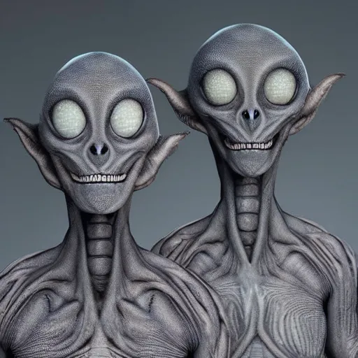 Prompt: actual photograph of grey aliens, award winning, high def