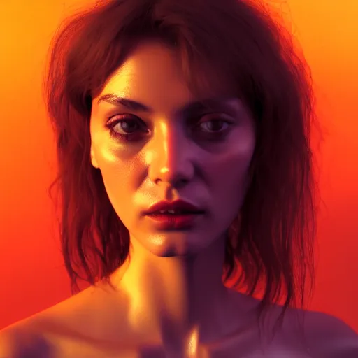 Prompt: the closeup portrait of an absurdly beautiful, graceful, cool, laid - back, young fashionable eighties italian horror film actress, an ultra finely pleasant illustration, mystic colors, soft smooth skin, laid back features, unreal engine 5 highly rendered, global illumination, vibrant natural light, detailed and intricate environment