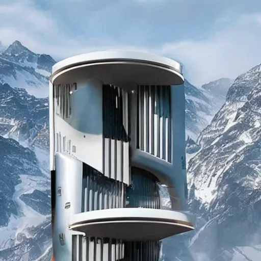 Image similar to futuristic houses in crazy locations