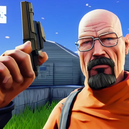 Image similar to Walter White in Fortnite gameplay screenshot