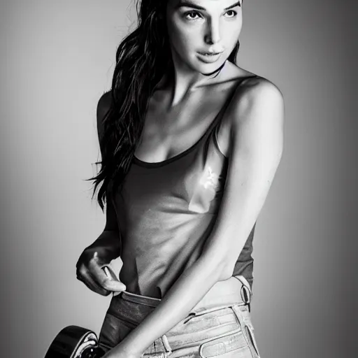 Prompt: gal gadot as a skateboarder, nikon 3 5 mm portrait photography, ultra realistic