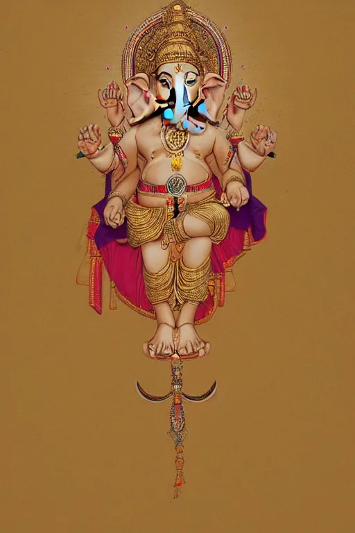 Image similar to Ganesha in the desert, painting by Hsiang-Ron Cheng,