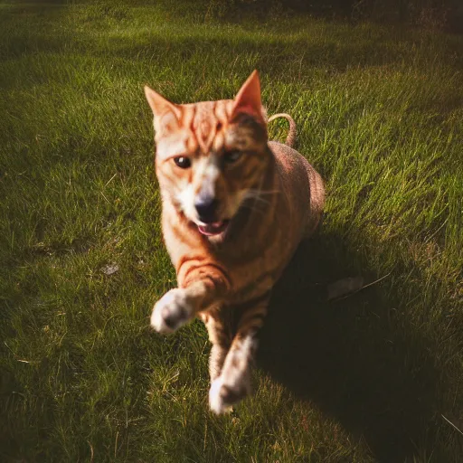 Image similar to nature photography of cat mixed with dog, award winning photography