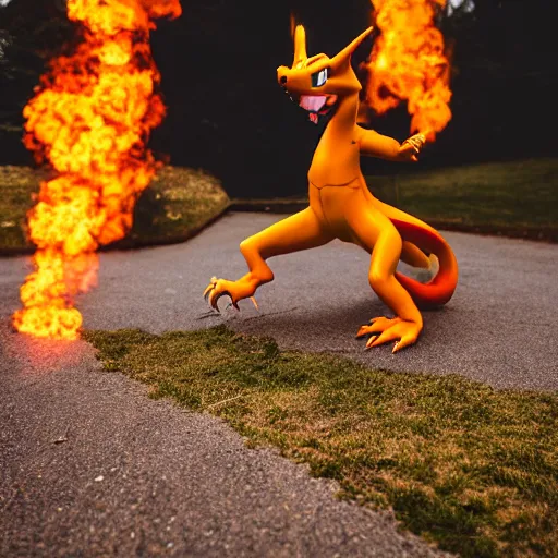 Prompt: charizard, canon eos r 3, f / 1. 4, iso 2 0 0, 1 / 1 6 0 s, 8 k, raw, unedited, symmetrical balance, in - frame,