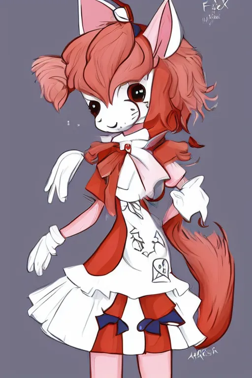 Prompt: a fox fursona!!! wearing a maid outfit, highly detailed, digital art, trending on artstation, furry art!!!