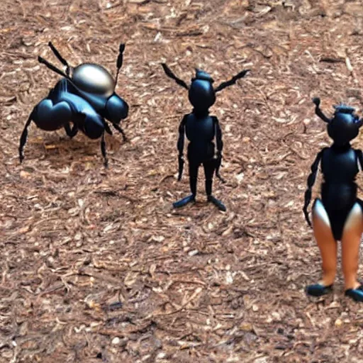 Image similar to humans wearing realistic ant costumes