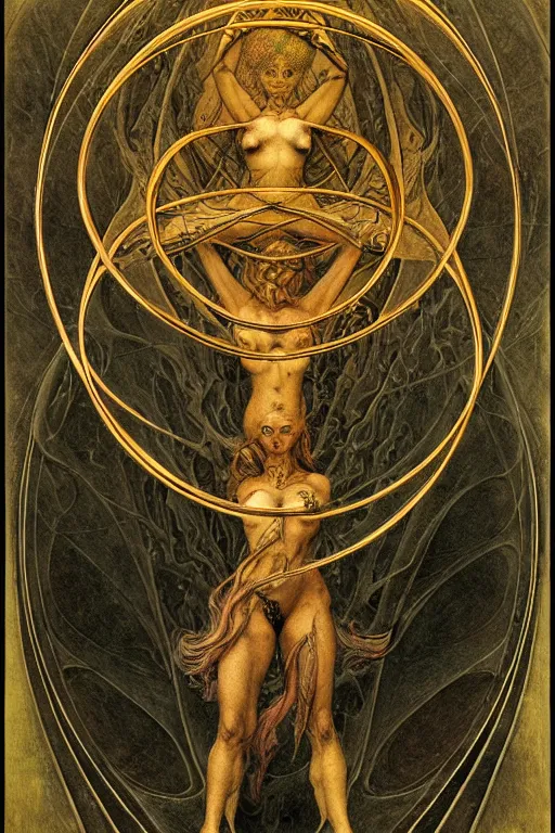 Prompt: calligraphy vesica piscis in the style of wayne barlowe, gustav moreau, goward, bussiere, roberto ferri, santiago caruso, luis ricardo falero, austin osman spare