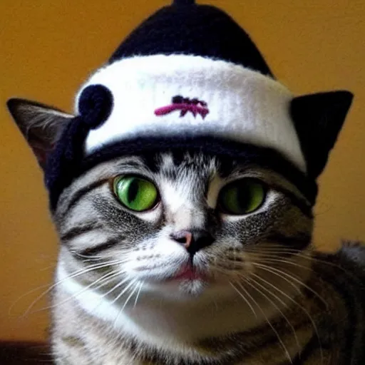 Prompt: cute cat wearing hat