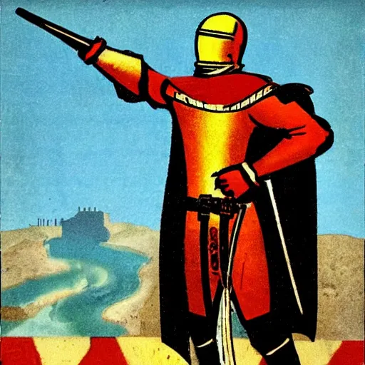 Image similar to Propaganda Poster of Medieval knight