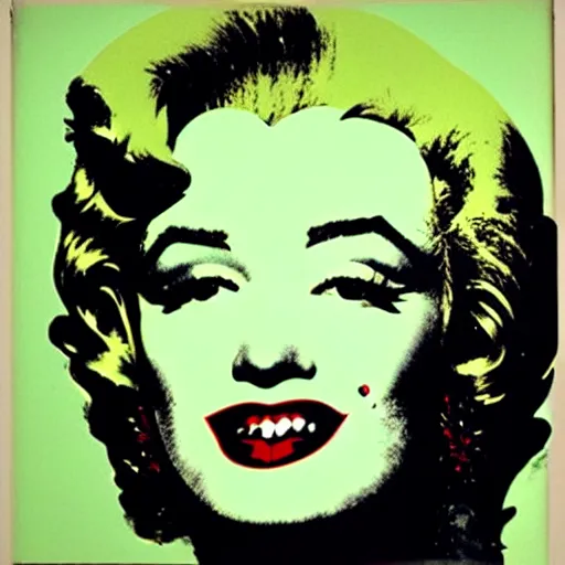 Prompt: shot marilyns, by andy warhol