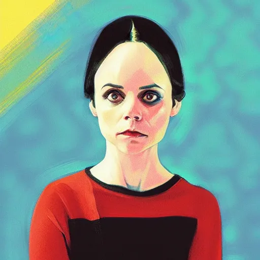 Image similar to Christina Ricci, crayon, by Atey Ghailan, by Franz Marc muted