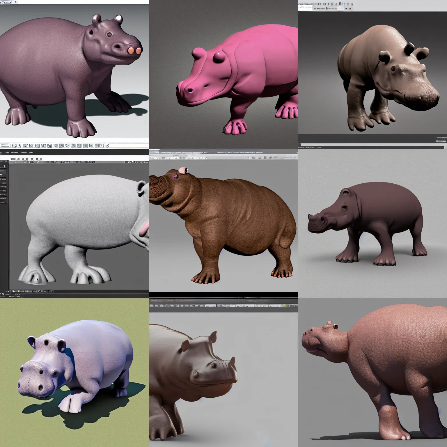 Prompt: autodesk model hippo rig