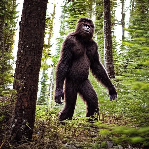 Image similar to National Geographic photo of Sasquatch in the forest