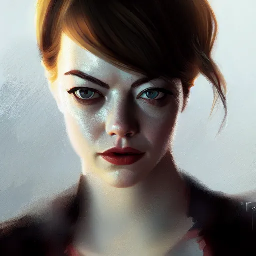 portrait of emma stone ,digital art photorealistic art | Stable ...