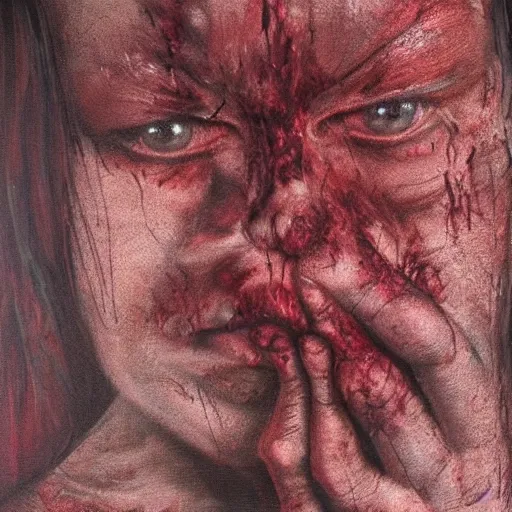 Prompt: mourning. longing. nostalgia. anxiety. depression. sadness. horror. fear. disgusting. horrific. amorph. abstract. human object. extremely detailed. deep color contrast. 4k. hyperrealism. photorealism. deep dark reddish color contrast. uncanny valley. pareidolia. art by Keith Thompson