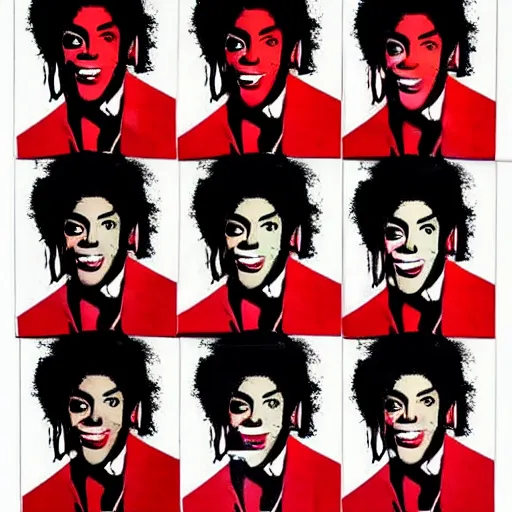 Image similar to Michael Jackson in the style of Andy Warhol