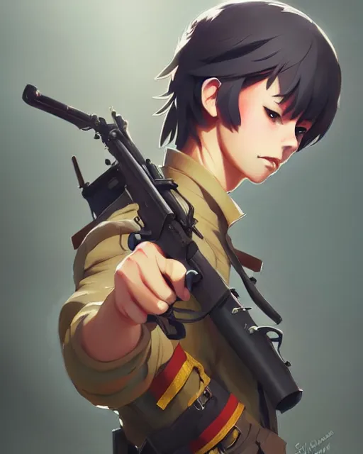 Image similar to ukranian soldier, shinkai makoto studio ghibli studio key hideaki anno sakimichan stanley artgerm lau rossdraws james jean marc simonetti elegant highly detailed digital painting artstation pixiv