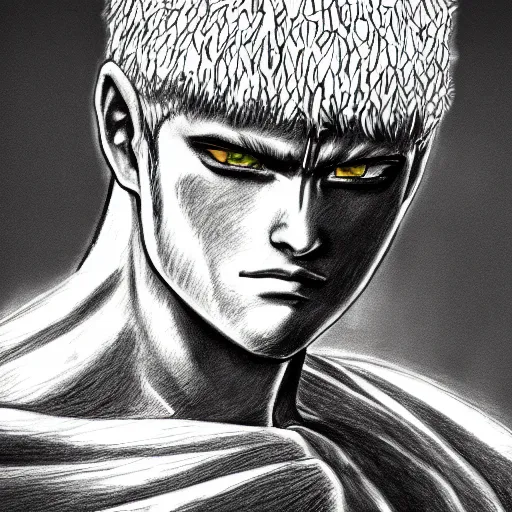 Image similar to a very detailed pencil drawing of berserk 4 k, high resolution, still, landscape, hd, dslr, hyper realistic, sketch