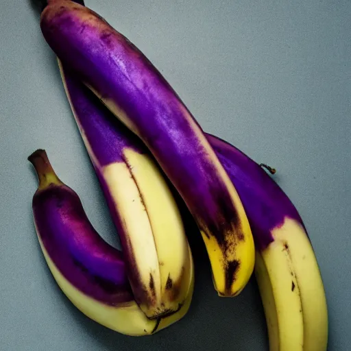 Prompt: photo of a purple banana