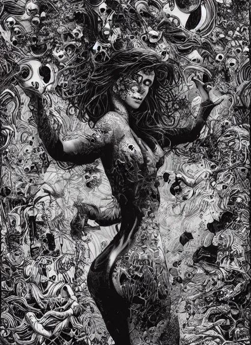 Prompt: Crazy goddess painting by Dan Hillier, trending on artstation, artstationHD, artstationHQ, 4k, 8k