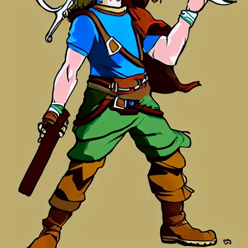 Image similar to link in the style of kyle ferrin