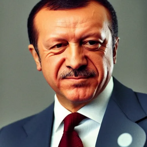 Image similar to recep tayyip erdogan smiling holding watermelon for a 1 9 9 0 s sitcom tv show, studio photograph, portrait c 1 2. 0