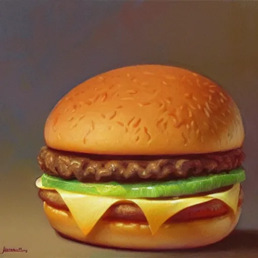 Image similar to A McDonalds cheeseburger, art by Donato Giancola and James Gurney, digital art, trending on artstation