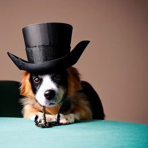 Image similar to Dog wearing a top hat