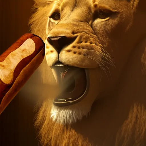 Image similar to a lion smoking a cigar wearing a suit, subject= lion, subject detail: wearing a suit, subject action: smoking a cigar, dramatic lighting, cinematic lighting, establishing shot, photorealistic, high details, cinematic, 8k resolution, extremly detailed, photorealistic, artstation, unreal engine