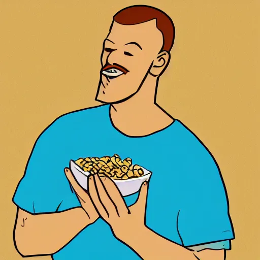 Image similar to digital art of among us sus crewmate eating cereals