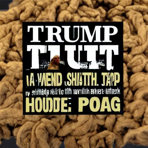 Image similar to trump as six pounds of shit in three pound bag