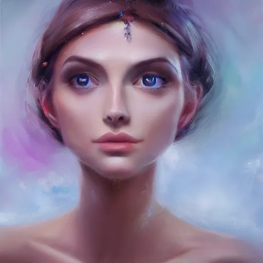 Image similar to a beautiful and elegant enchanter, dream, magical, closeup, full body, surrealism, oil painting, trending on artstation.