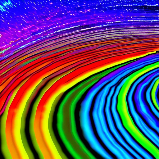 Prompt: PCP trip Rainbow Road trippy digital art, 4k