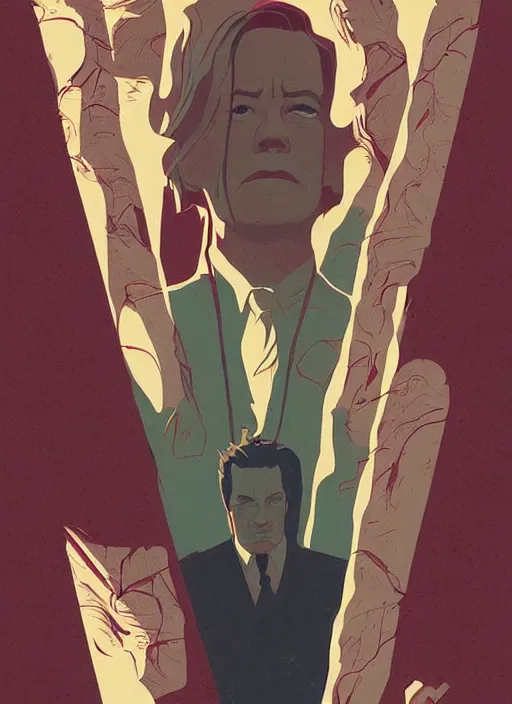 Prompt: twin peaks movie poster art by tomer hanuka