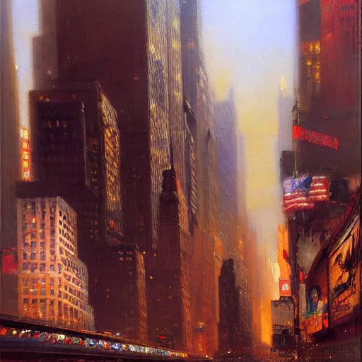 Prompt: city of modern new york. highly detailed painting by gaston bussiere, craig mullins, j. c. leyendecker
