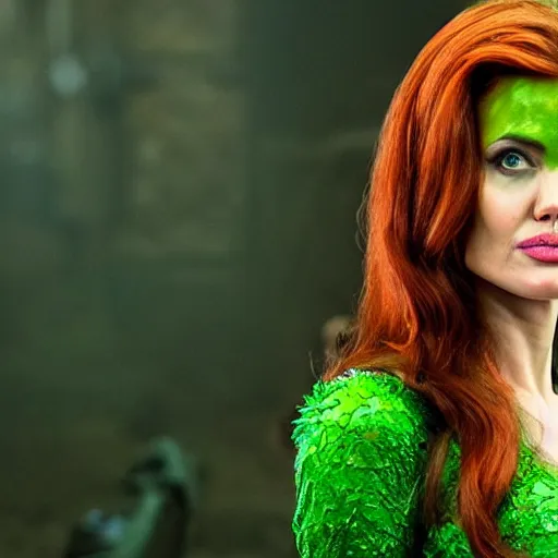 Image similar to Angelina Jolie as Poison Ivy 8k hdr Batman movie still