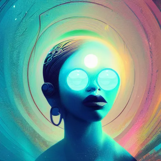 Image similar to a surreal portrait of a goddess by Petros Afshar and Beeple