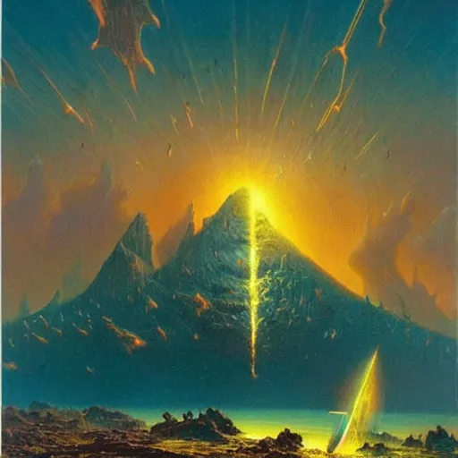 Image similar to 🌌🔥🧗🧟🧠🏝️, Bruce Pennington